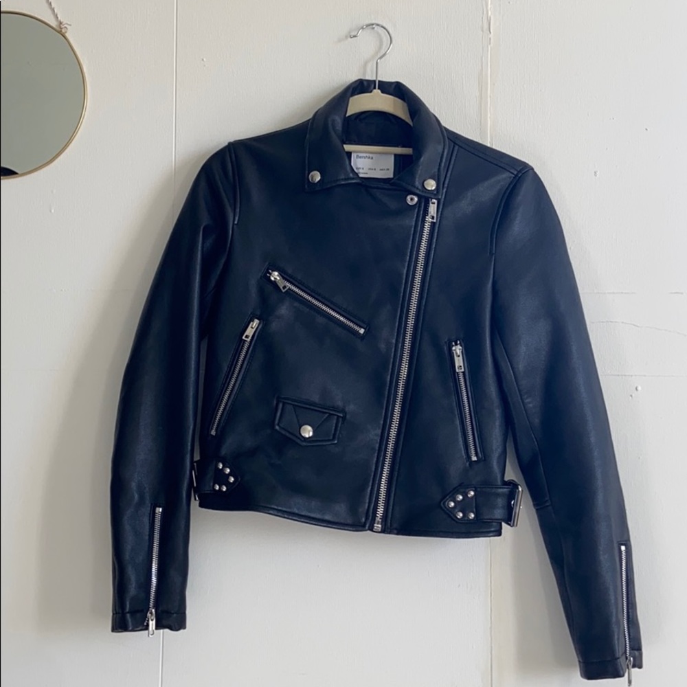 Bershka Faux Leather Moto Jacket